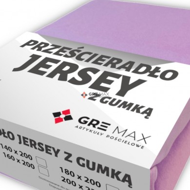 Prześcieradło JERSEY z gumką 220x200 Fiolet Jasny