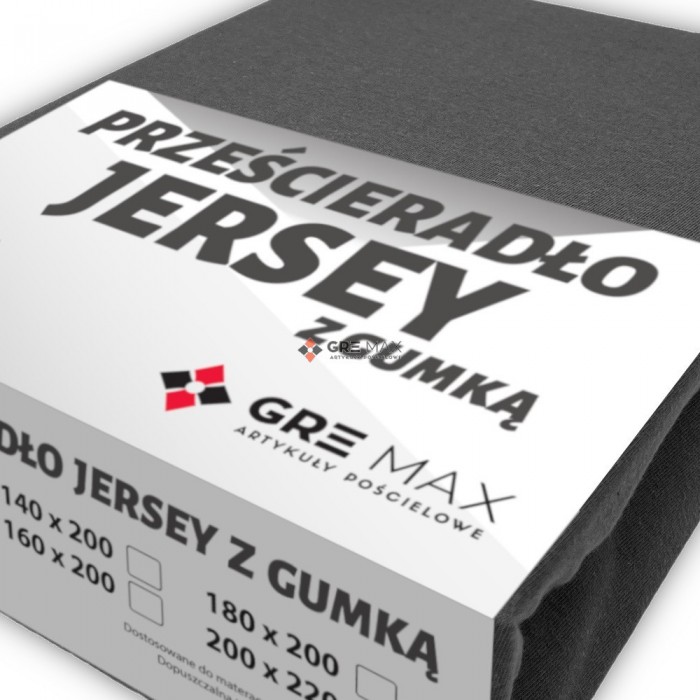 Prześcieradło JERSEY z gumką 220x200 Grafit
