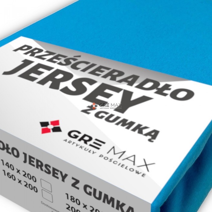 Prześcieradło JERSEY z gumką 220x200 Turkus