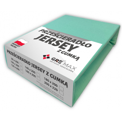 Prześcieradło JERSEY z gumką 90x200 Mięta