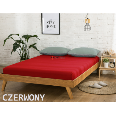 Prześcieradło JERSEY z gumką 90x200 Czerwone