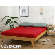 Prześcieradło JERSEY z gumką 90x200 Czerwone