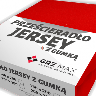 Prześcieradło JERSEY z gumką 90x200 Czerwone
