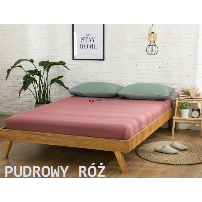 Prześcieradło JERSEY z gumką 90x200 Pudrowy Róż