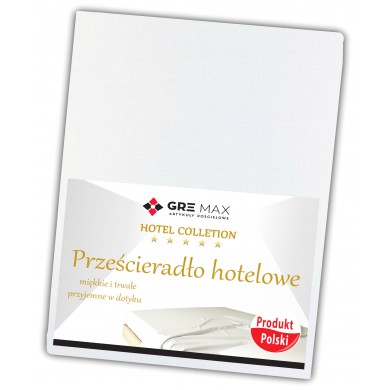 Prześcieradło bawełniane hotelowe bez gumki 140x220 białe