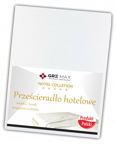 Prześcieradło bawełniane hotelowe bez gumki 160x200 białe