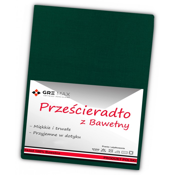 Prześcieradło bawełniane bez gumki 160x200 butelkowe