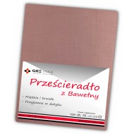 Prześcieradło bawełniane bez gumki 160x200 pudrowe