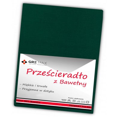 Prześcieradło bawełniane bez gumki 200x220 butelkowe