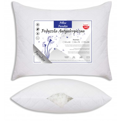 Poduszka antyalergiczna 70x80 1kg gruba miękka zamek