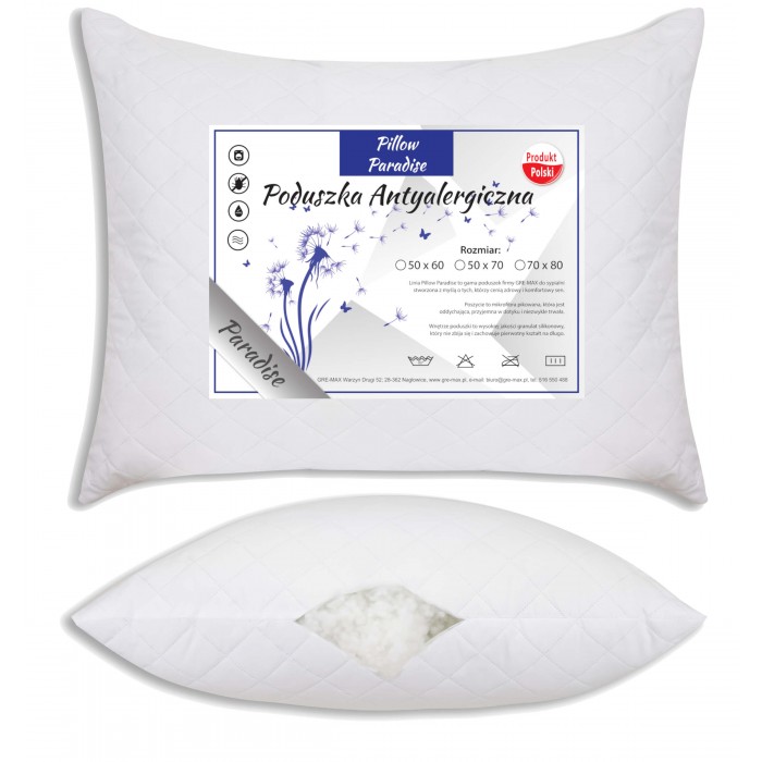 Poduszka antyalergiczna 70x80 1kg gruba miękka zamek