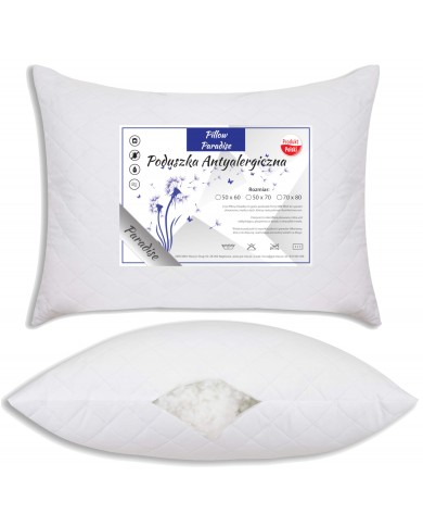 Poduszka antyalergiczna 50x60 0,6kg gruba miękka zamek