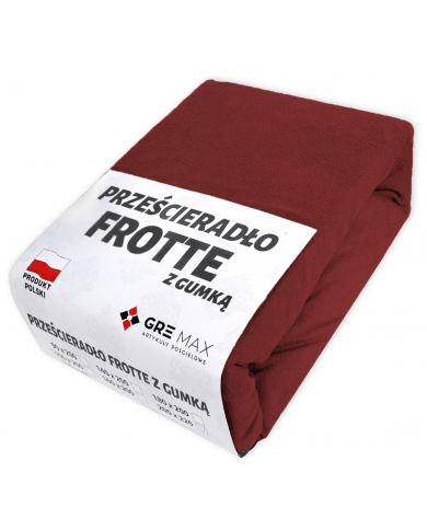 Prześcieradło FROTTE z gumką 90x200 bordowe