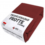 Prześcieradło FROTTE z gumką 120x200 bordowe