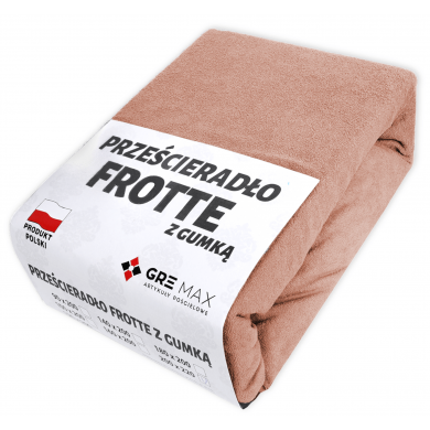 Prześcieradło FROTTE z gumką 180x200 beżowe