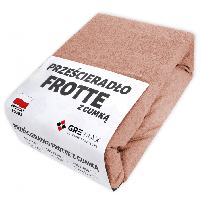 Prześcieradło FROTTE z gumką 180x200 beżowe
