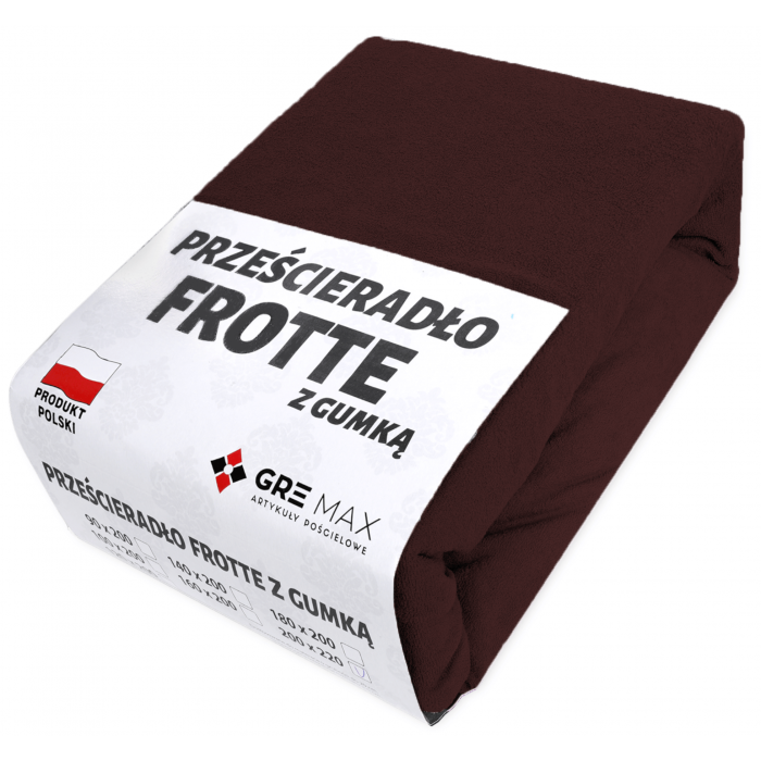 Prześcieradło FROTTE z gumką 160x200 brązowe