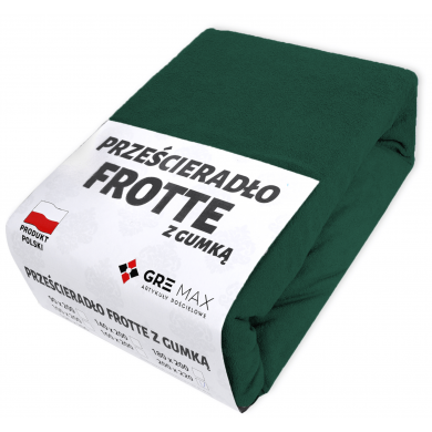 Prześcieradło FROTTE z gumką 160x200 butelkowa zieleń