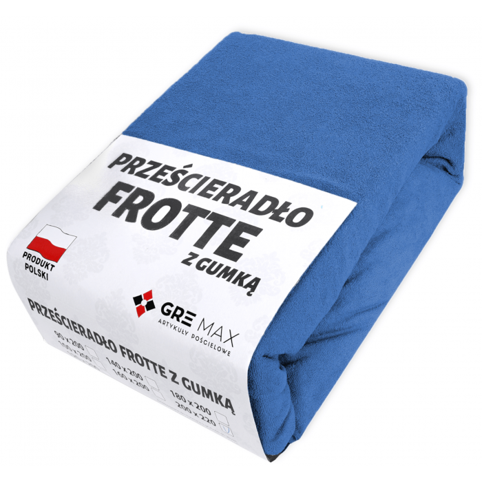Prześcieradło FROTTE z gumką 160x200 chabrowe
