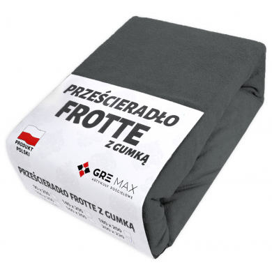 Prześcieradło FROTTE z gumką 160x200 grafitowe