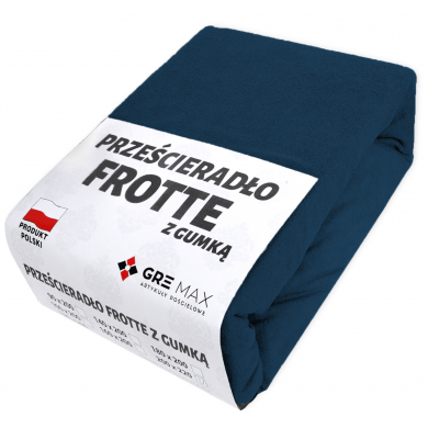 Prześcieradło FROTTE z gumką 90x200 granatowe