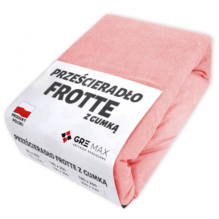 Prześcieradło FROTTE z gumką 160x200 łosoś