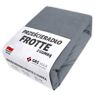 Prześcieradło FROTTE z gumką 160x200 popiel ciemny