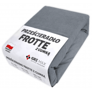 Prześcieradło FROTTE z gumką 90x200 popiel ciemny