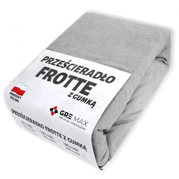Prześcieradło FROTTE z gumką 160x200 popiel jasny