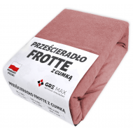 Prześcieradło FROTTE z gumką 120x200 pudrowy róż