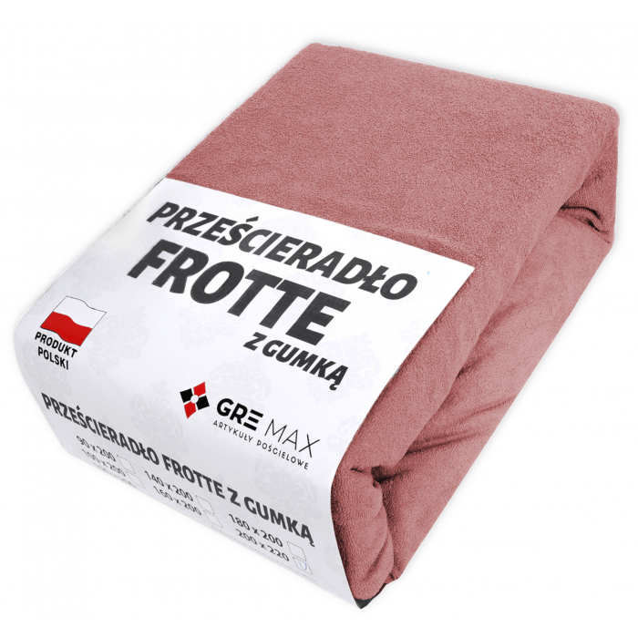 Prześcieradło FROTTE z gumką 140x200 pudrowy róż