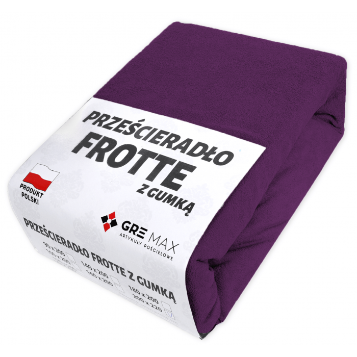 Prześcieradło FROTTE z gumką 90x200 śliwka